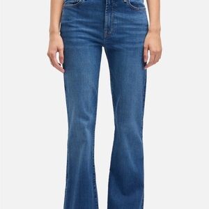 7 For All Mankind High Waist Vintage Boot Cut Dark Blue Flare Jeans